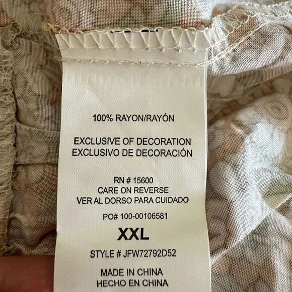 Daisy and Delilah Floral Bohemian Long Sleeves Front Tie Blouse SZ XXL #1877 - Picture 10 of 13